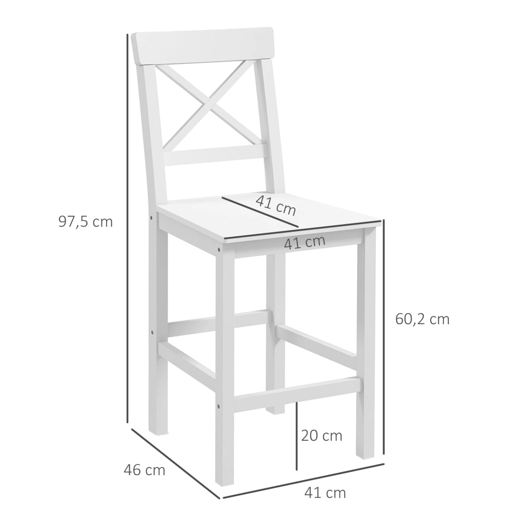 Sedia da Bar ¨C Minimal ¨C Legno Bianco 60 cm