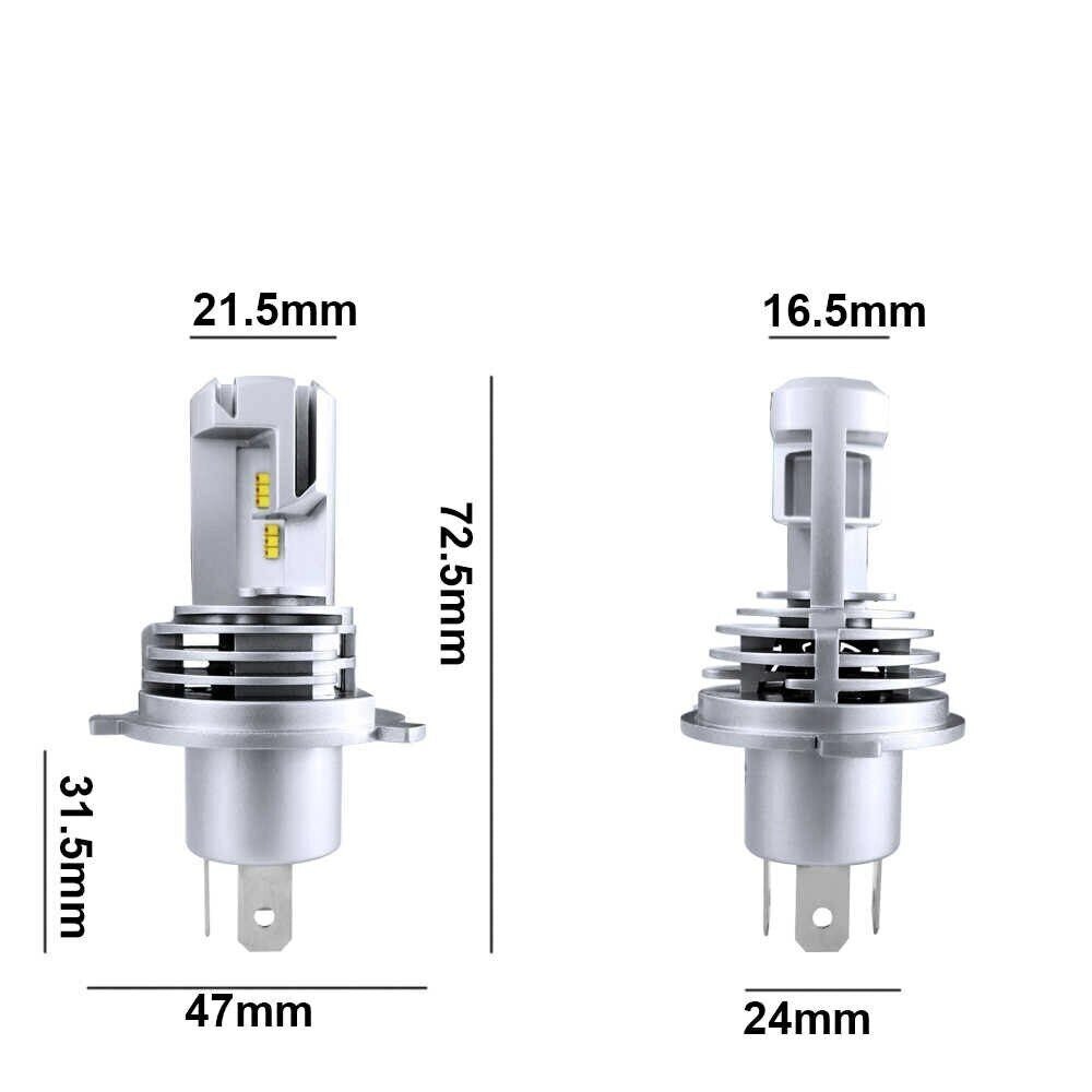 Coppia lampade a LED per Auto Moto H4 6500K 55W  luce bianca  Art.11905