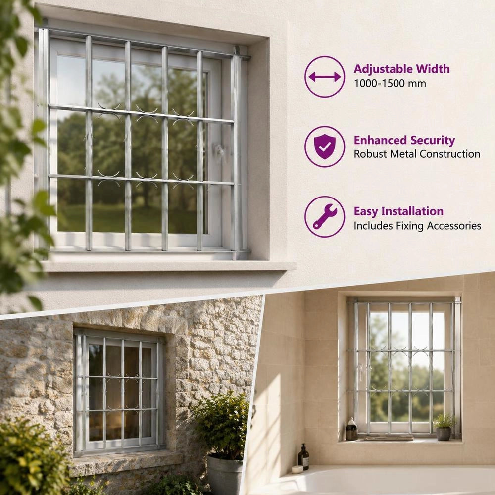 Adjustable Window Grille For Windows, 2 Pieces, 1000-1500 Mm