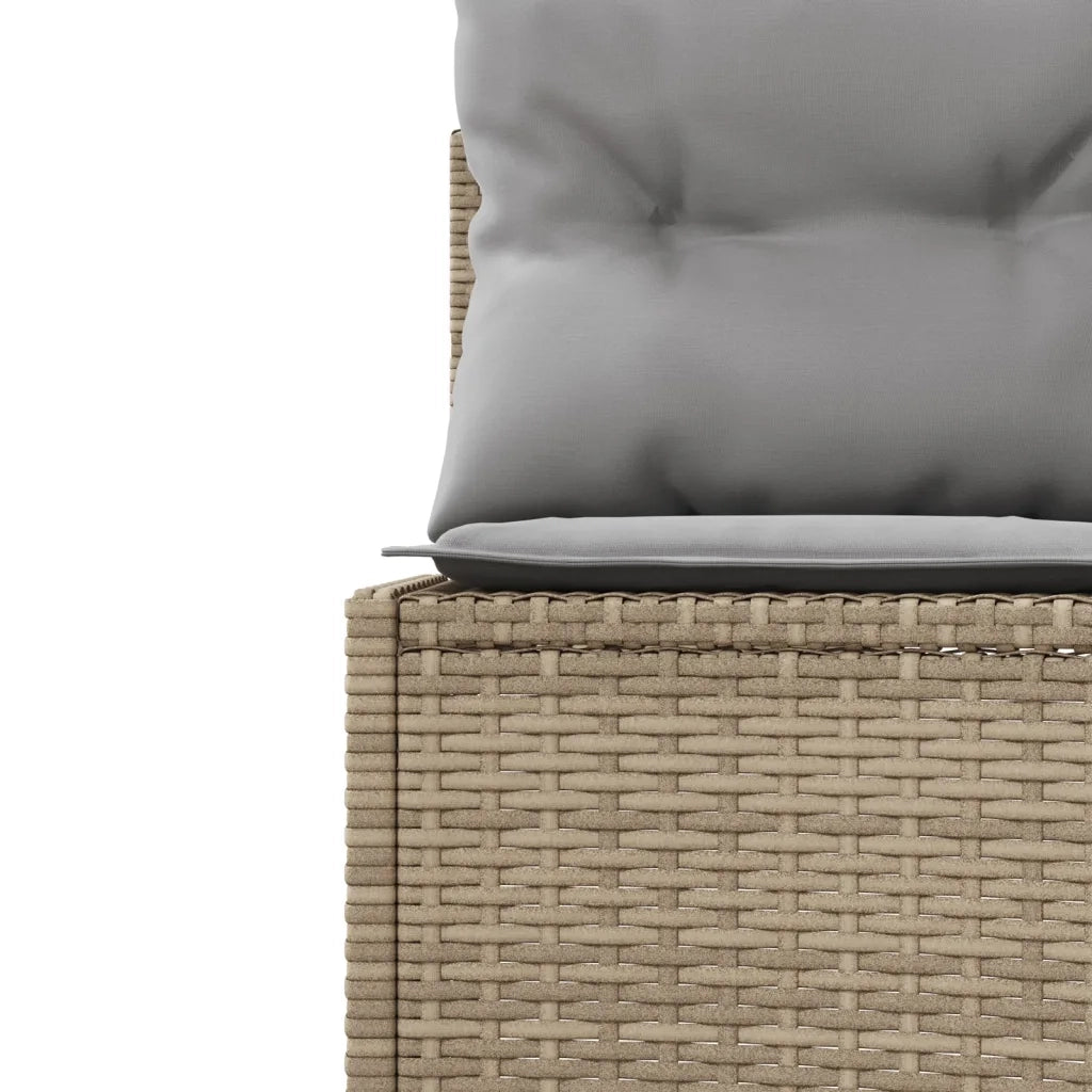 Divano da Giardino con Cuscini Circolare Beige in Polyrattan 3318542