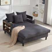 Divano Angolare con Chaise Longue e Contenitore ¨C MINIMAL ¨C Velluto a Coste, LED, USB