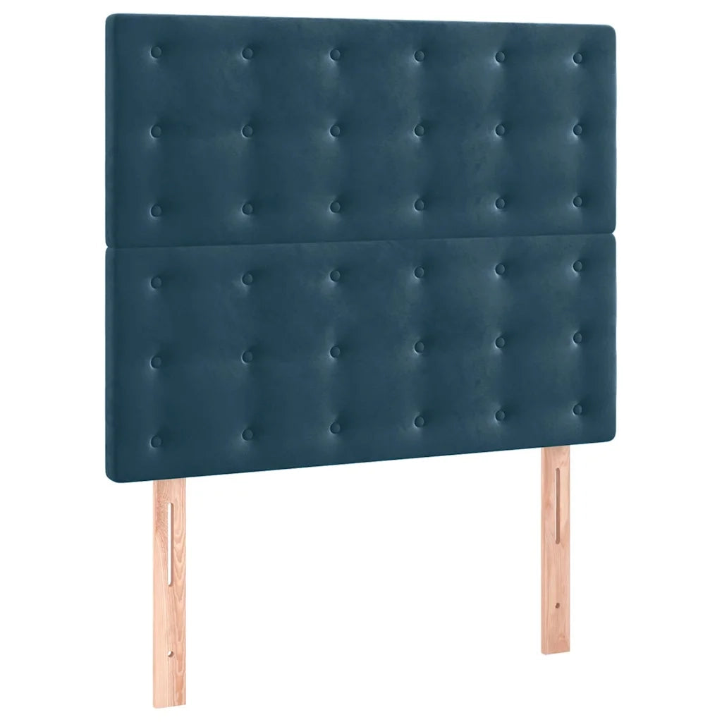 Letto a Molle con Materasso e LED Blu Scuro 100x200 cm 3136351