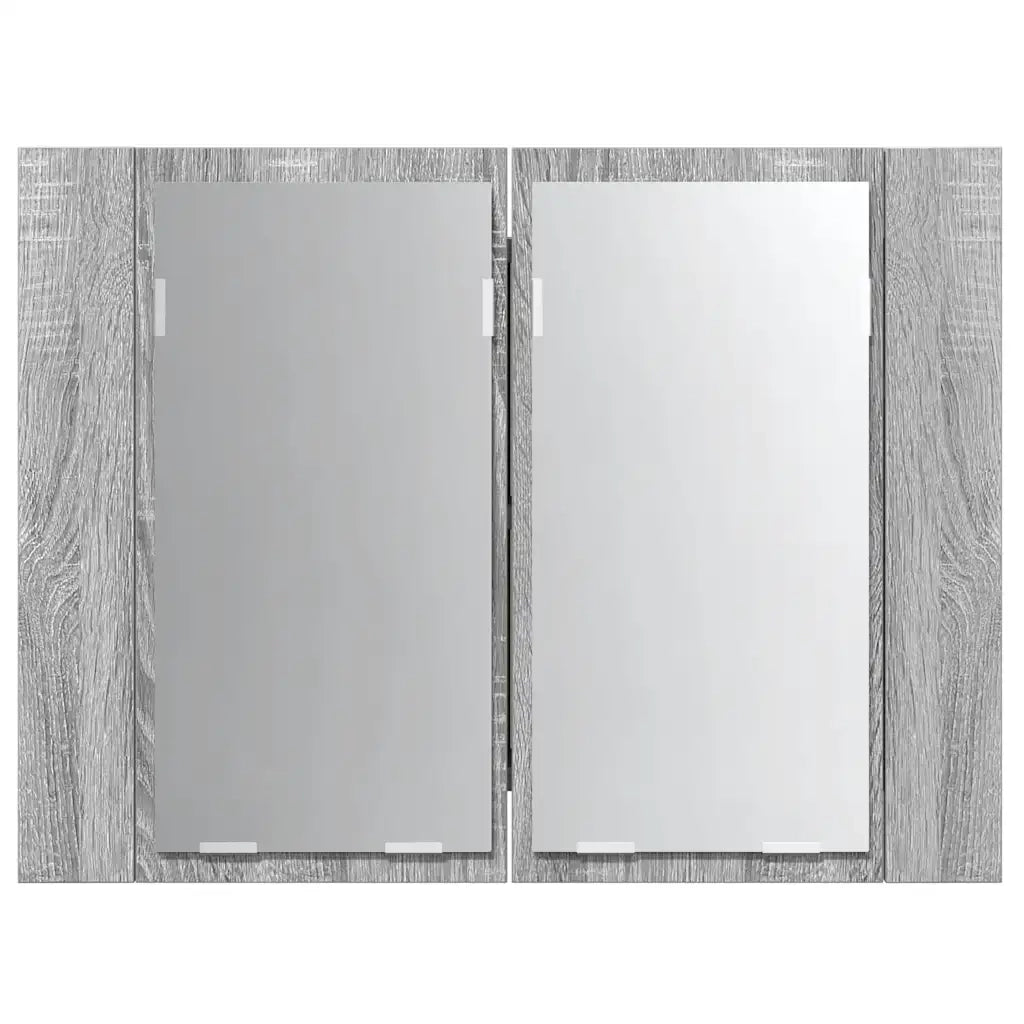 Mobile Specchio LED Grigio Sonoma 60x12x45cm Legno Multistrato 822842