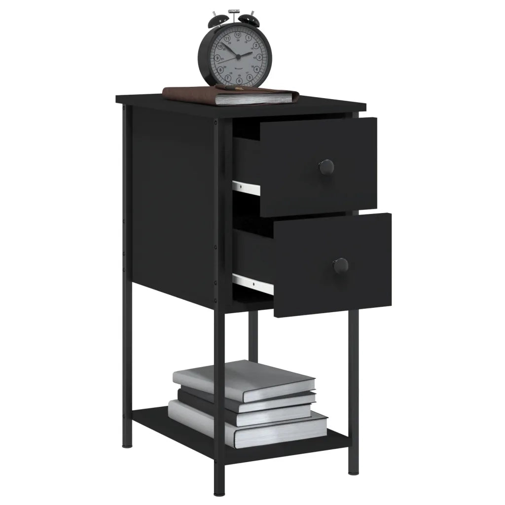 Comodini 2 pz Neri 32x42x70 cm in Legno Multistrato