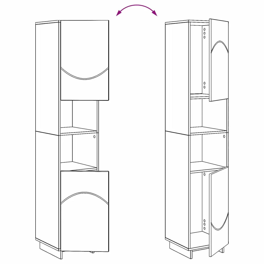 Set mobili da bagno 2 pz Nero Legno ingegnerizzato 3433101