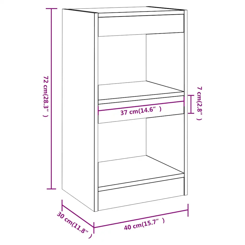 Libreria/Divisorio Nero 40x30x72 cm 811602