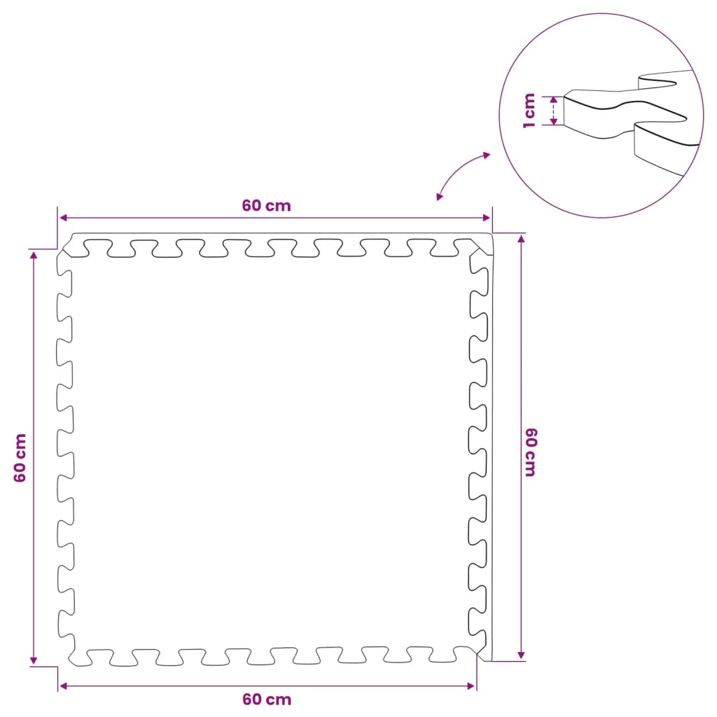 Tappeti 40 pcs Nero 14,4 m² Schiuma EVA 42040724