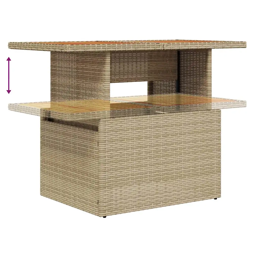 Set Divano da Giardino con cuscino 9 pcs Beige polyrattan 3360090