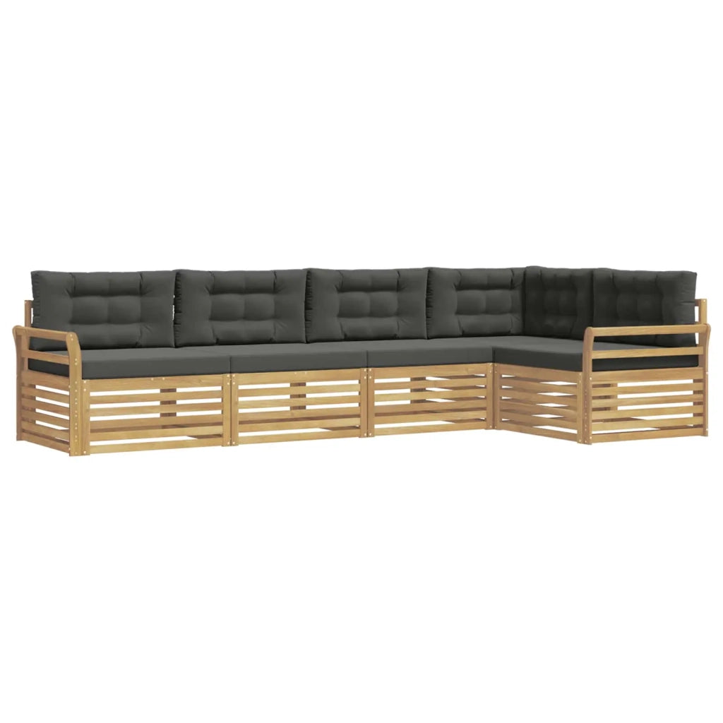 Set di divani da esterno 5 pz Bianco e Antracite Poliestere 3390487