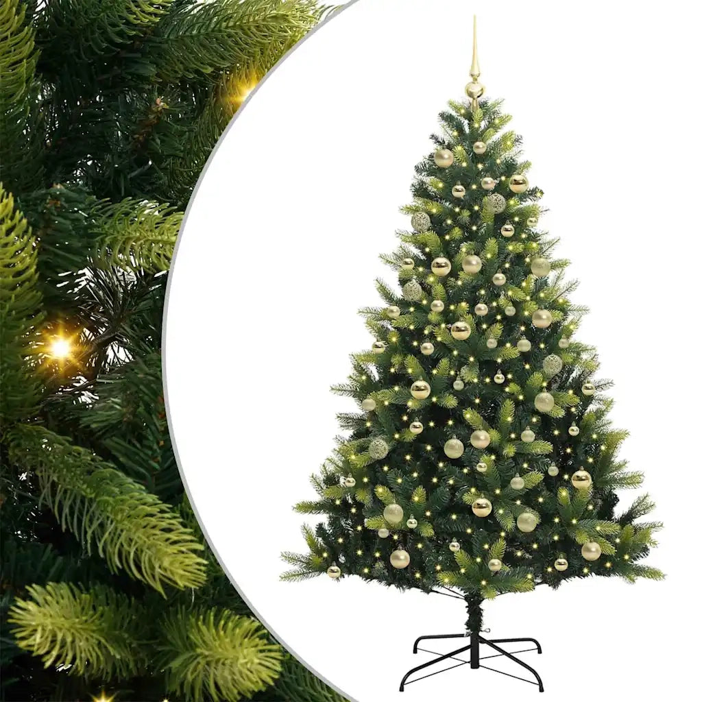 Albero di Natale Artificiale a Cerniera con 300 LED 180 cm