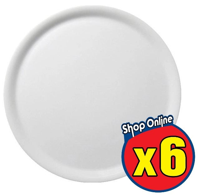 KIT 6 NAPOLI PIATTO PIZZA IN CERAMICA DA 33 CM BIANCO