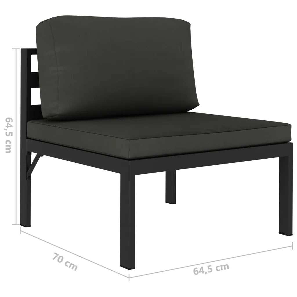 Set Divani da Giardino 5 pz con Cuscini in Alluminio Antracite 49232