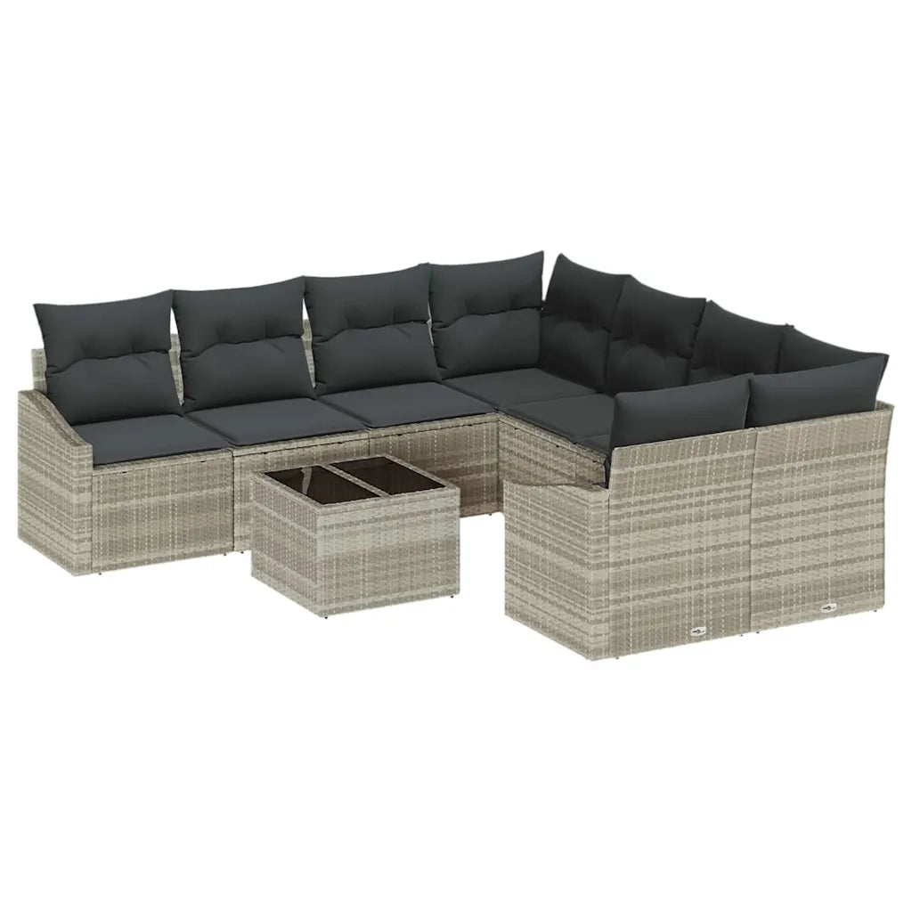 Set di divani 9 pcs Grigio chiaro e grigio scuro polyrattan 3355331