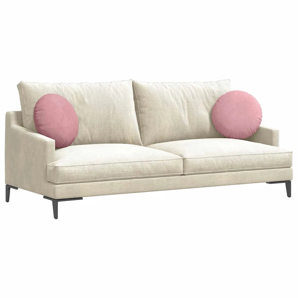 Cuscini per Seduta 2 pcs Rosa Ø 40 x 13 cm Velluto 42014141
