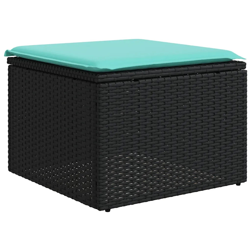 Set Divani da Giardino 8 pz con Cuscini Nero in Polyrattan 3227037