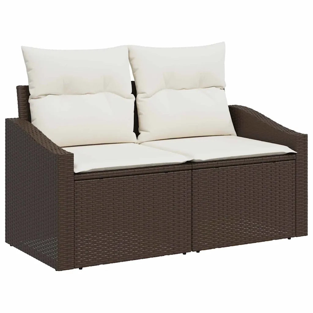 Set Divano da Giardino 8 pcs Marrone e Crema polyrattan 3355507