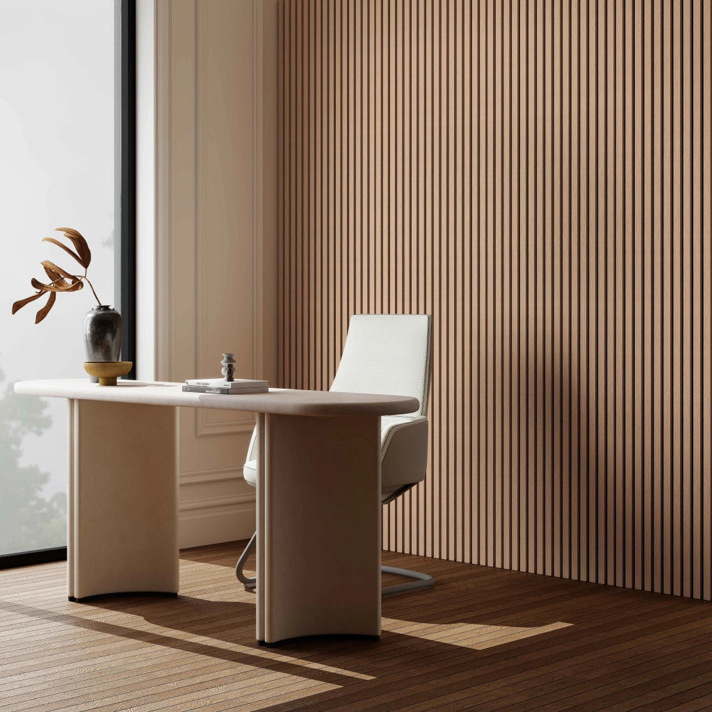 2 pezzi Pannelli decorativi fonoassorbenti L240xL60cm SP21mm in legno MDF，Colore di rovere scuro assorbimento acustico