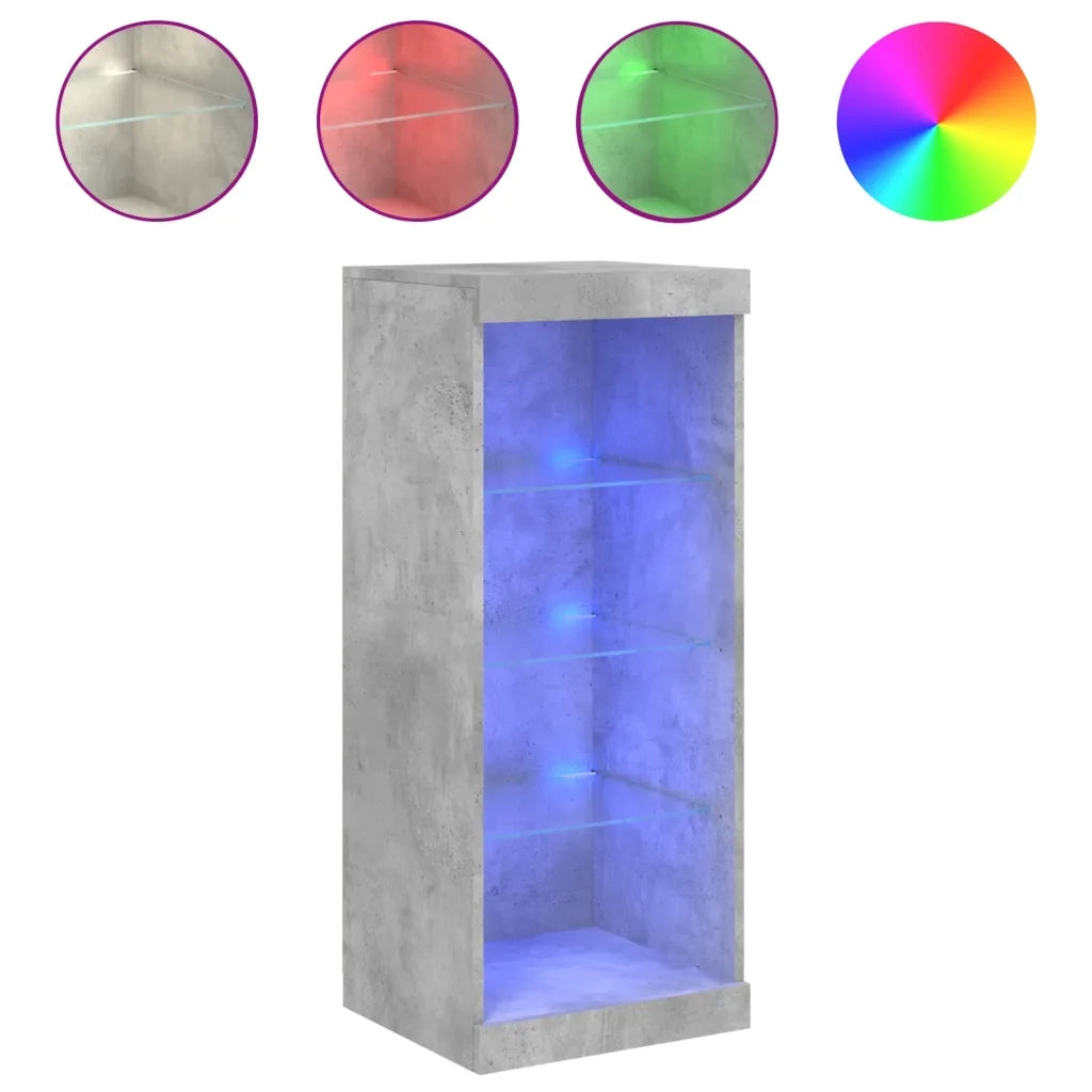 Credenza con Luci LED Grigio Cemento 41x37x100 cm 836731