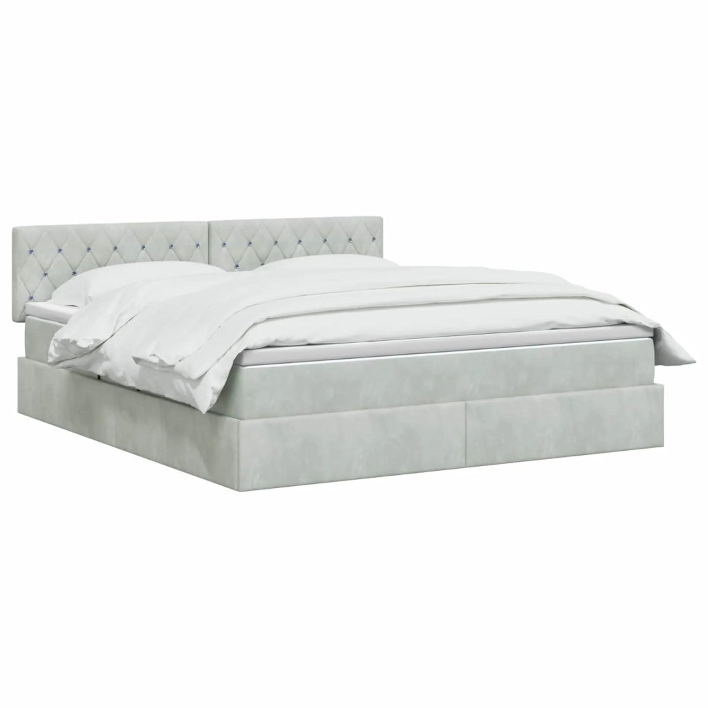 Letto con contenitore LED e materasso Grigio Chiaro 3459204