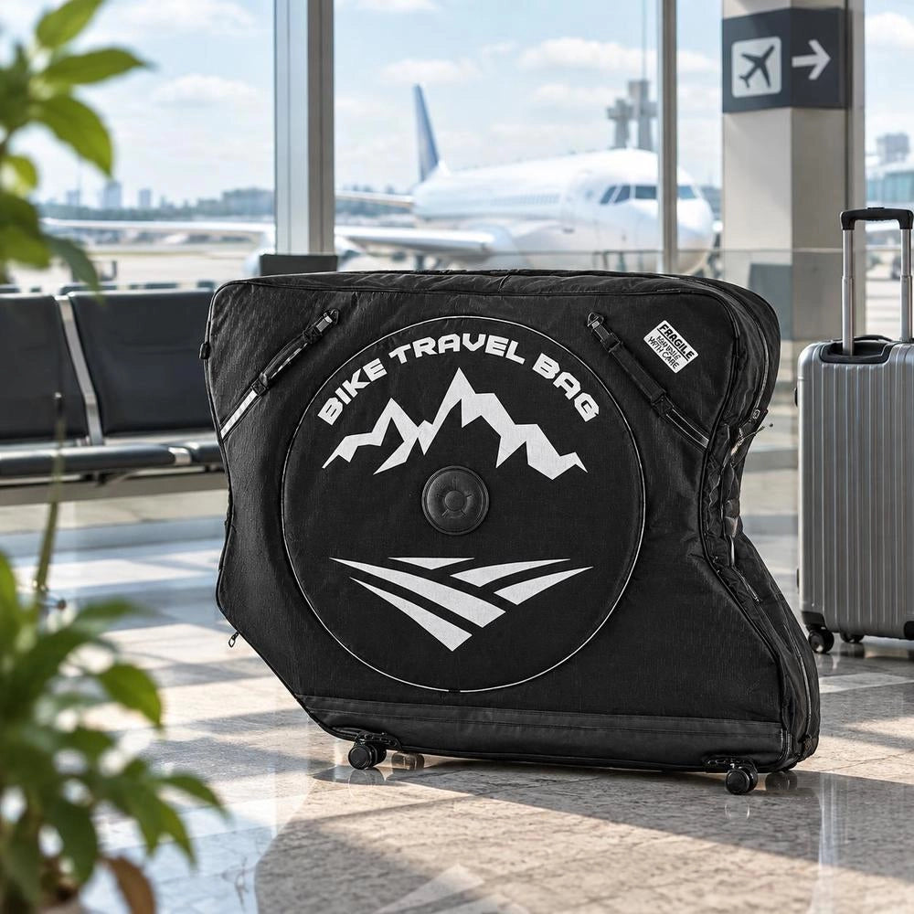 Bike Travel Bag, Road Bike Bag Road Bicycle Storage Carry With TSA Lock & Dual Zipper, Black Bicycle Case Wheelbase 37-42 In For Air Travel, Outdoor Use, Airplane, Car, Train, Subway Transport