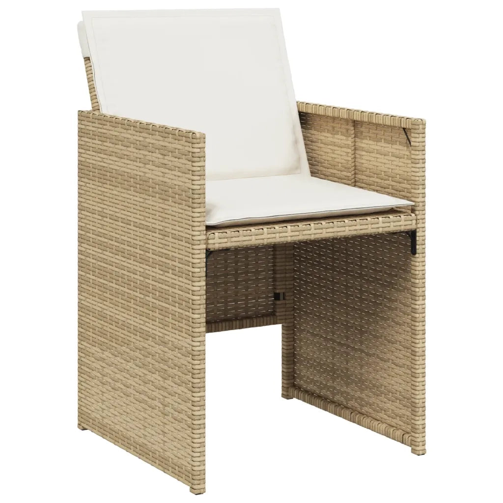 Set da Pranzo da Giardino 9 pz con Cuscini Beige in Polyrattan 3277695