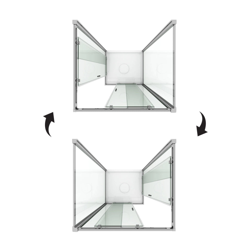 Box Doccia 3 lati 80x100x80 CM H185 trasparente mod. Junior Trio