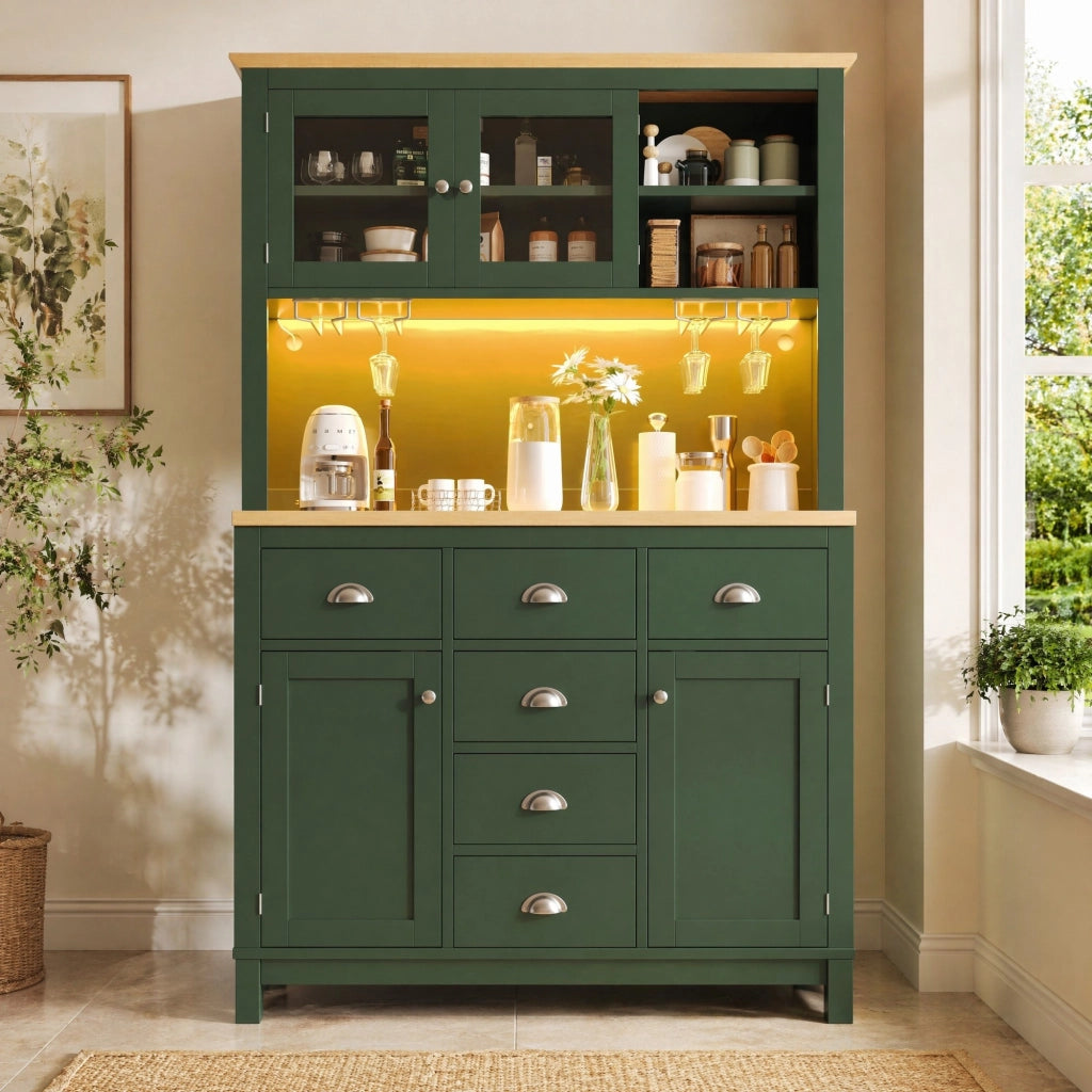 Mobile contenitore verde con illuminazione LED, 104 x 40 x 180 cm