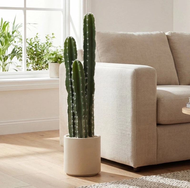 Cactus artificiale in vaso 95 cm verde per interni, effetto realistico per casa e ufficio