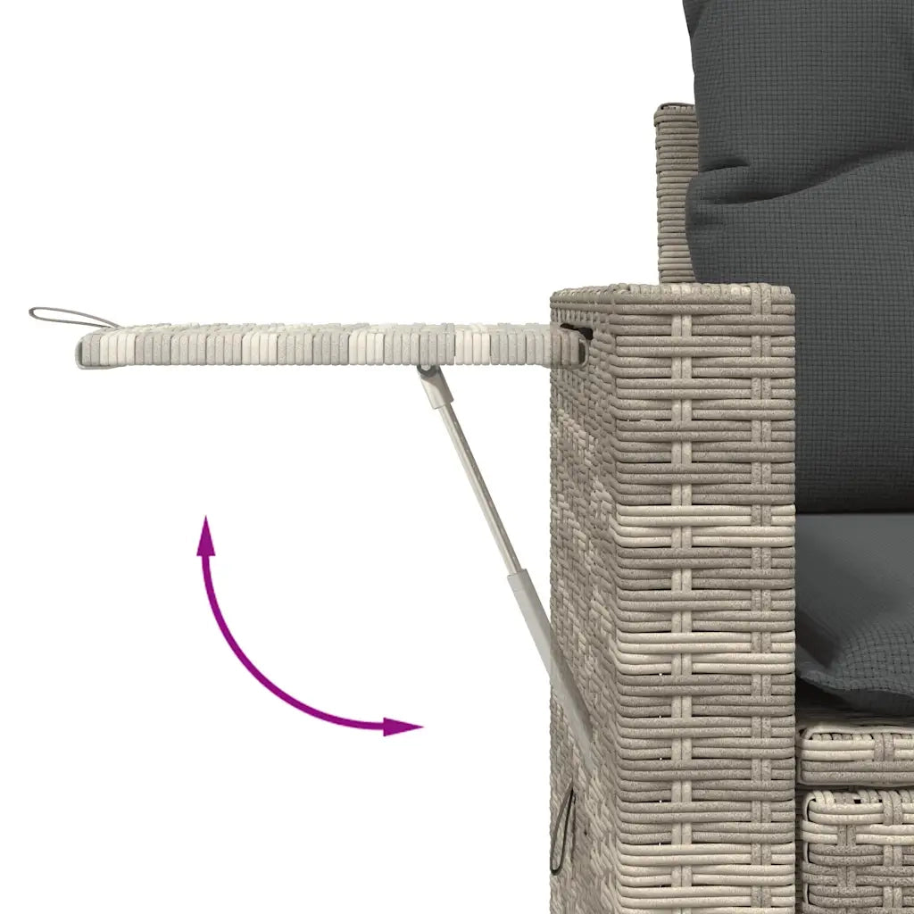 Set Divano da Giardino 6pz con Cuscini Grigio Chiaro Polyrattan 3325528