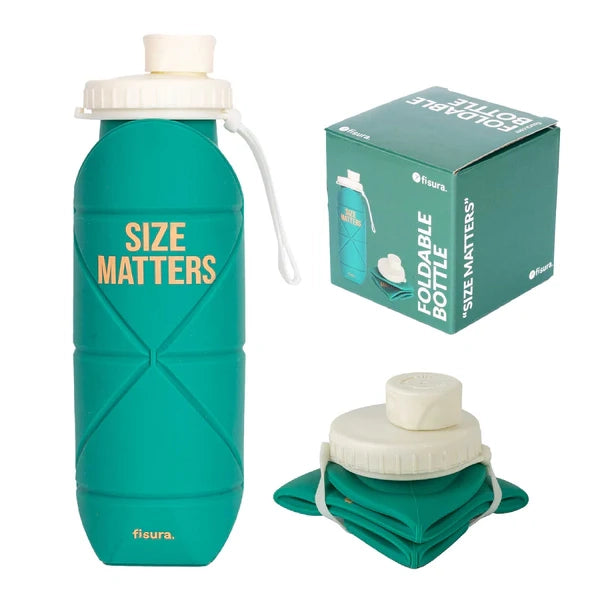 Bottiglia pieghevole con scritta "Size matters"