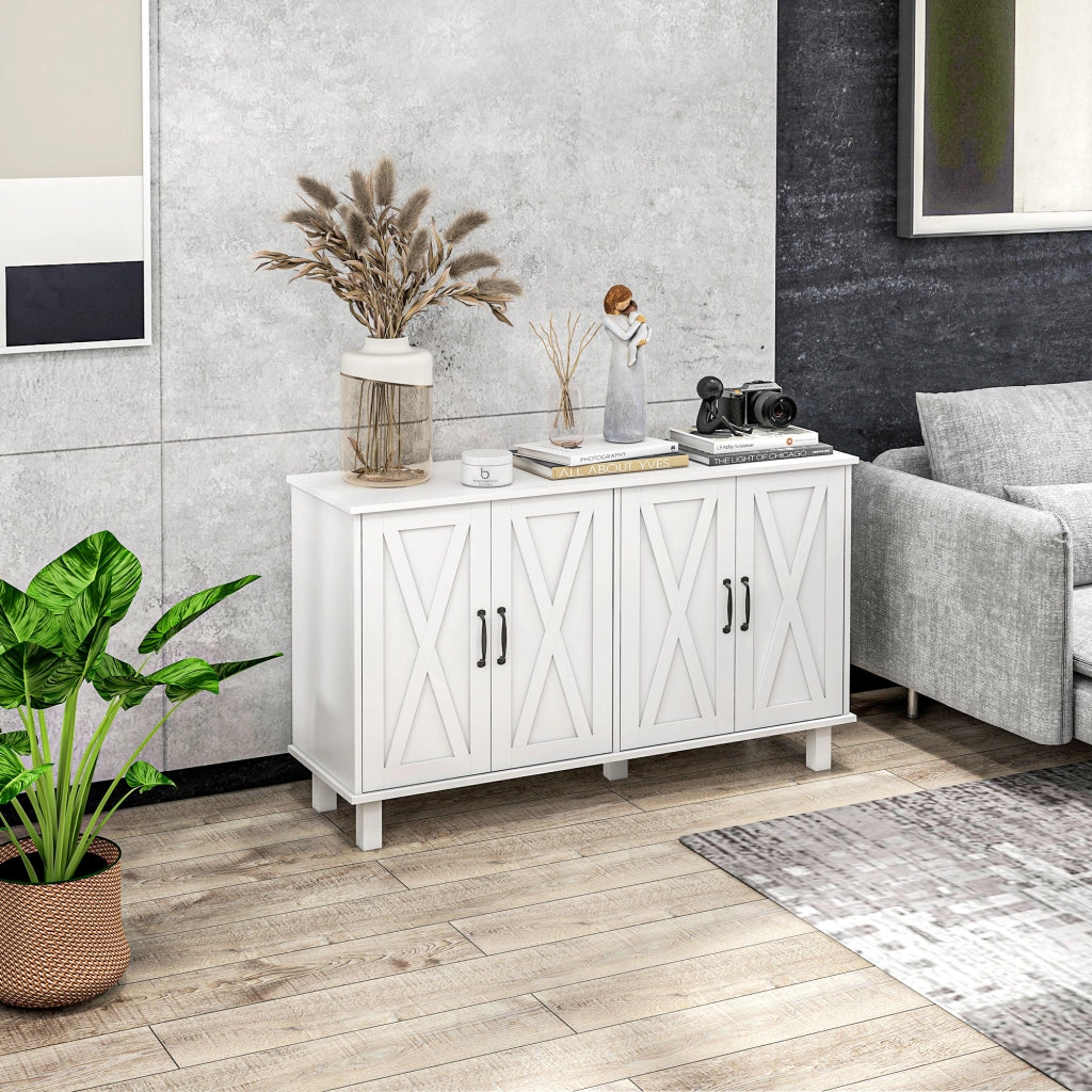 Mobile Multiuso con Cassetti e Ripiani ¨C Zephmum ¨C Bianco 120x37x75 cm