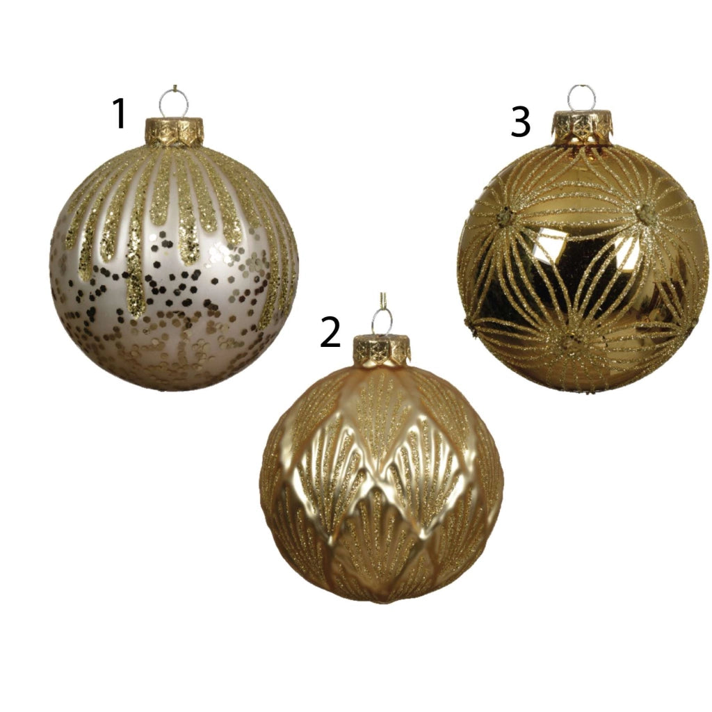 Pallina in vetro oro 10 cm glitter