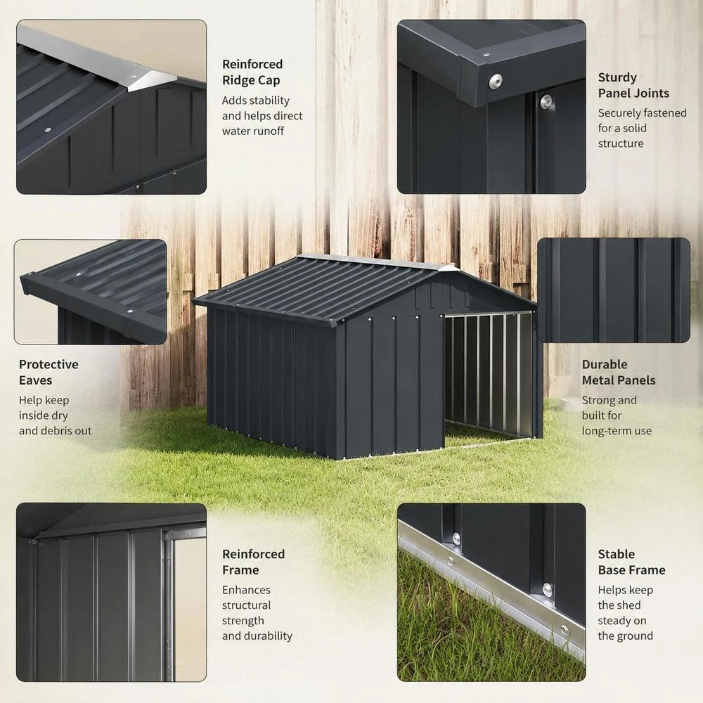 Doghouse Anthracite 116.5x153x81.5 Cm Galvanized Steel