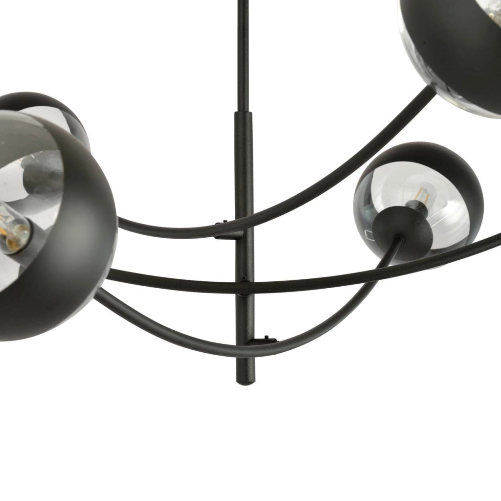 Lampadario Emibig Hunter 6xE14 nero/vetro trasparente