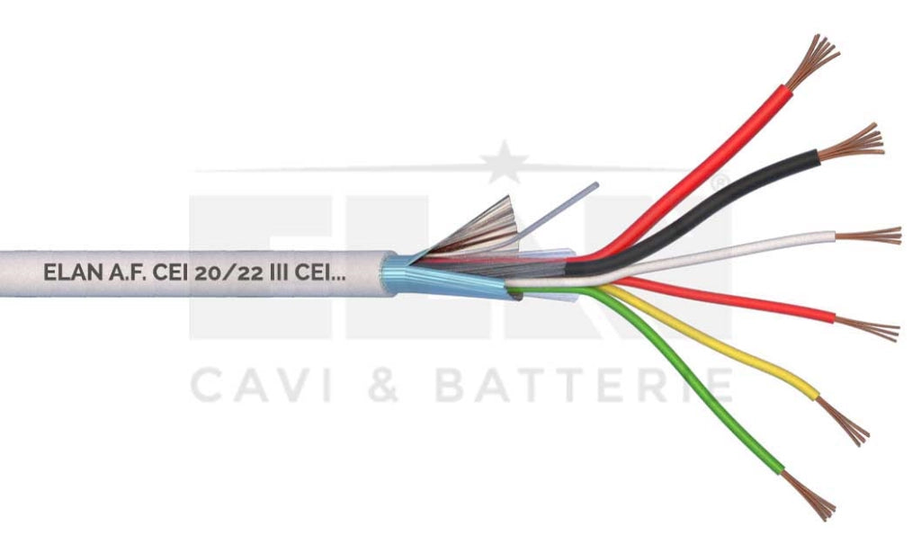 MATASSA CAVO ELAN ALLARME SCHERMATO 2X0,50+4X0,22 GUAINA IN PVC 025041 100MT