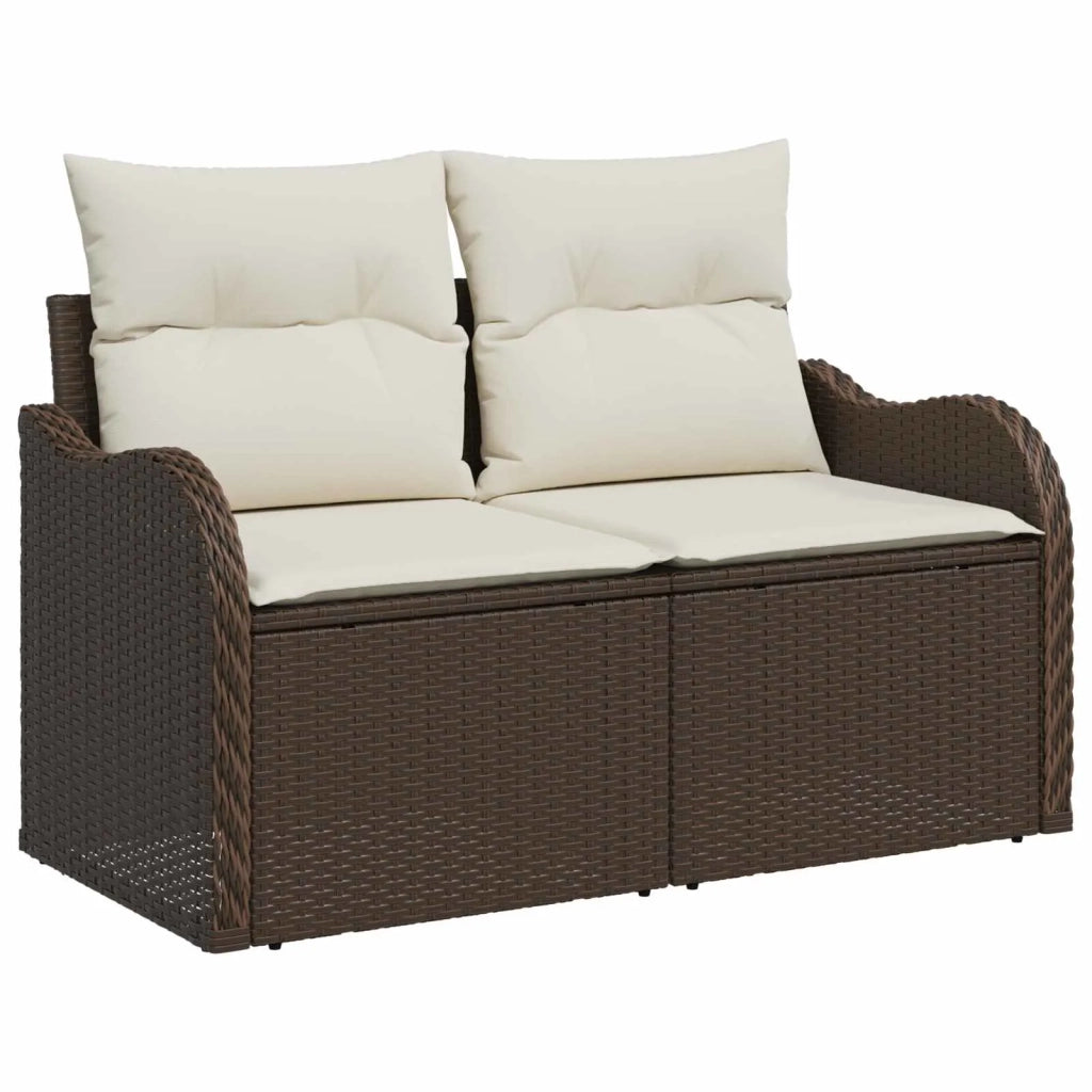 Set Divano da Giardino 6 pcs Marrone Rattan in Polipropilene 3357201