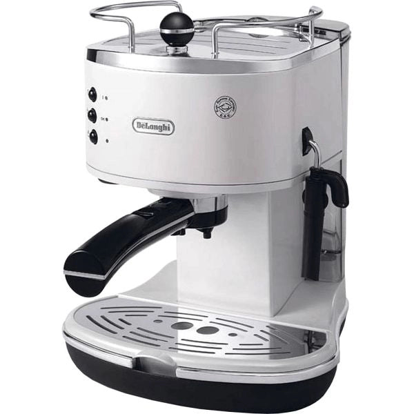 De’longhi icona eco311.w macchina da caffè manuale espresso e cappuccino, compatibile con polvere o cialde e.s.e., spegnimento automatico, serbatoio estraibile da 1.4l, potenza 1100w, bianco - 0132106080