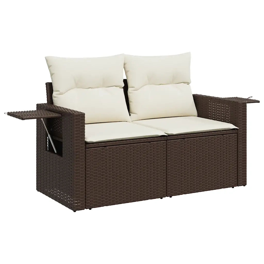 Set Divani da Giardino 8 pz con Cuscini Marrone in Polyrattan 3326524