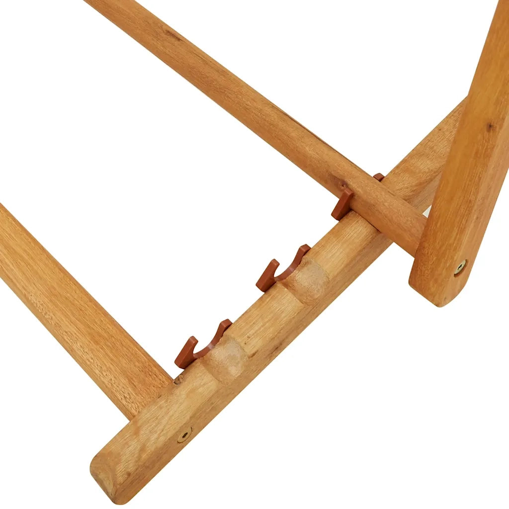 Sedia pieghevole in legno massello di eucalipto e tessuto verde 310312