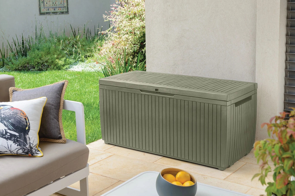 Baule da Esterno Keter Springwood 123x53,5x57 cm in Resina Verde