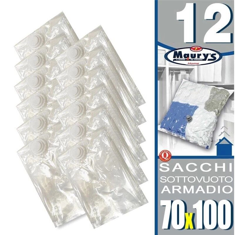 12 MAURY'S BUSTE SACCHETTI SALVASPAZIO SOTTOVUOTO BIANCHERIA DIMENSIONE GRANDE 70X100CM