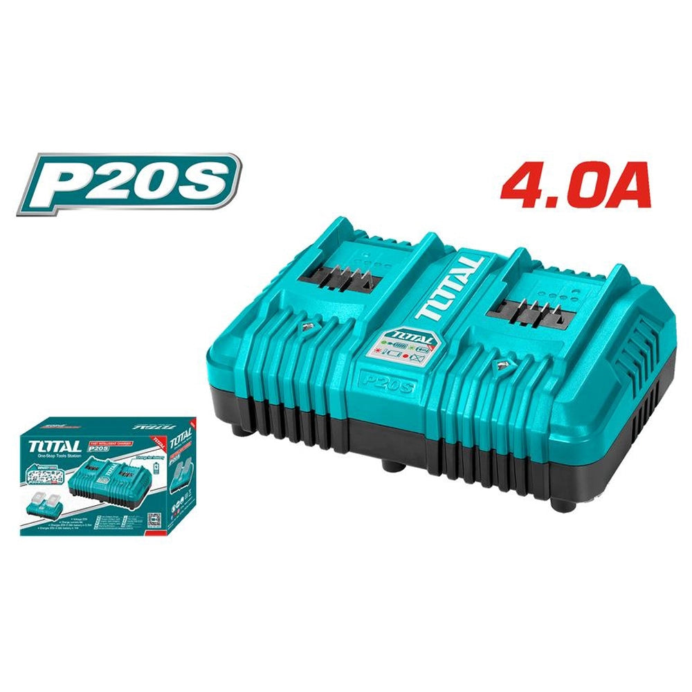 CARICABATTERIA CARICATORE RAPIDO ALIMENTATORE BATTERIA 4Ah 2 BATTERIE TOTAL