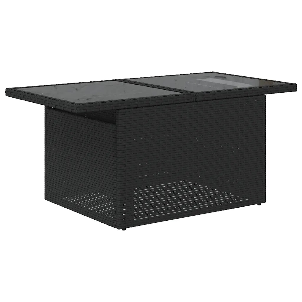 Set Divani da Giardino 9 pz con Cuscini Nero in Polyrattan 3266725