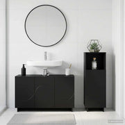 Set mobili da bagno 2 pz Nero Legno ingegnerizzato 3433074