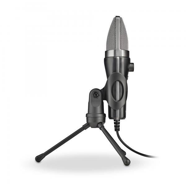 NGS MS120 USB: microfono USB con supporto per treppiede. Ideale per PC o laptop. Suono chiaro. Regol