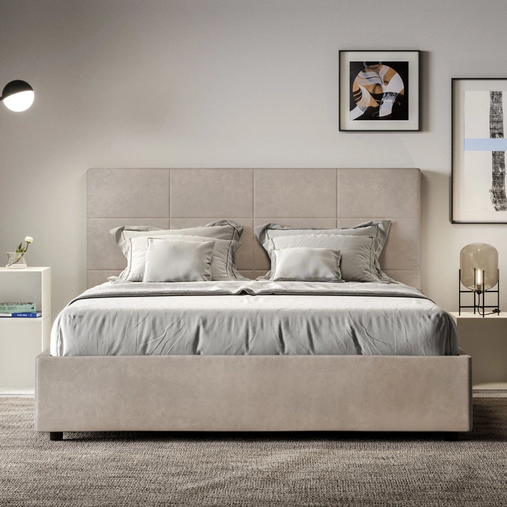Letto Matrimoniale 160x190 cm con Rete Mika Sabbia