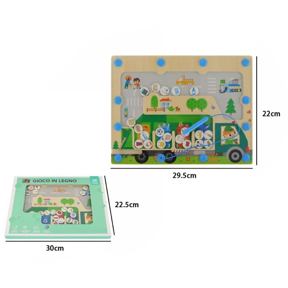 Trade Shop - Puzzle Magnetico Per Smistare I Rifiuti Con Penna Giocattolo Educativo Per Bambini 32349 -