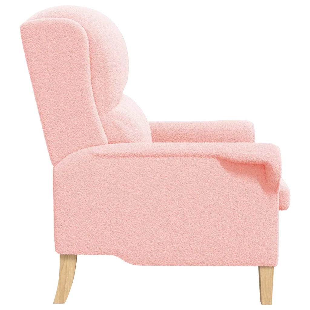 poltrona Rosa 76 x 94 x 102 cm Tessuto Sherpa morbido