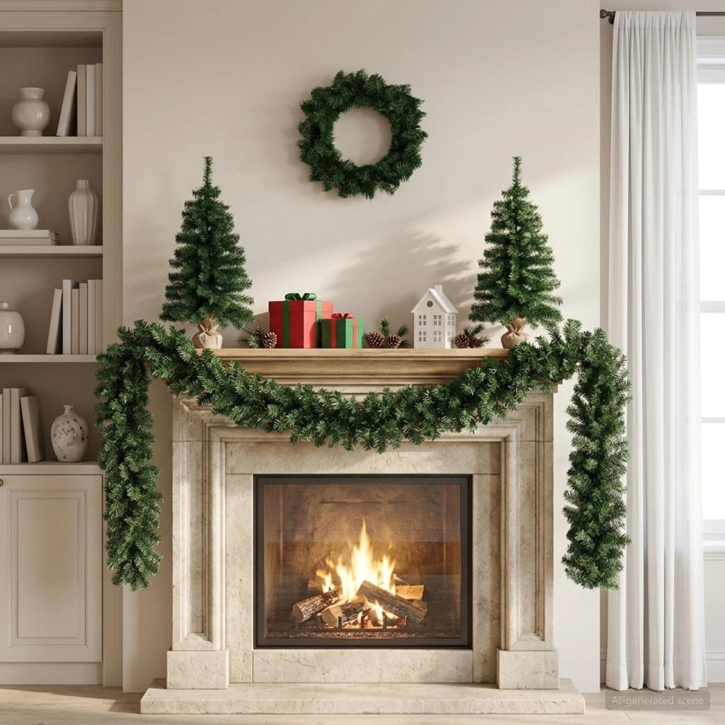 Set mini alberi di Natale 60 cm PVC Verde 3468429