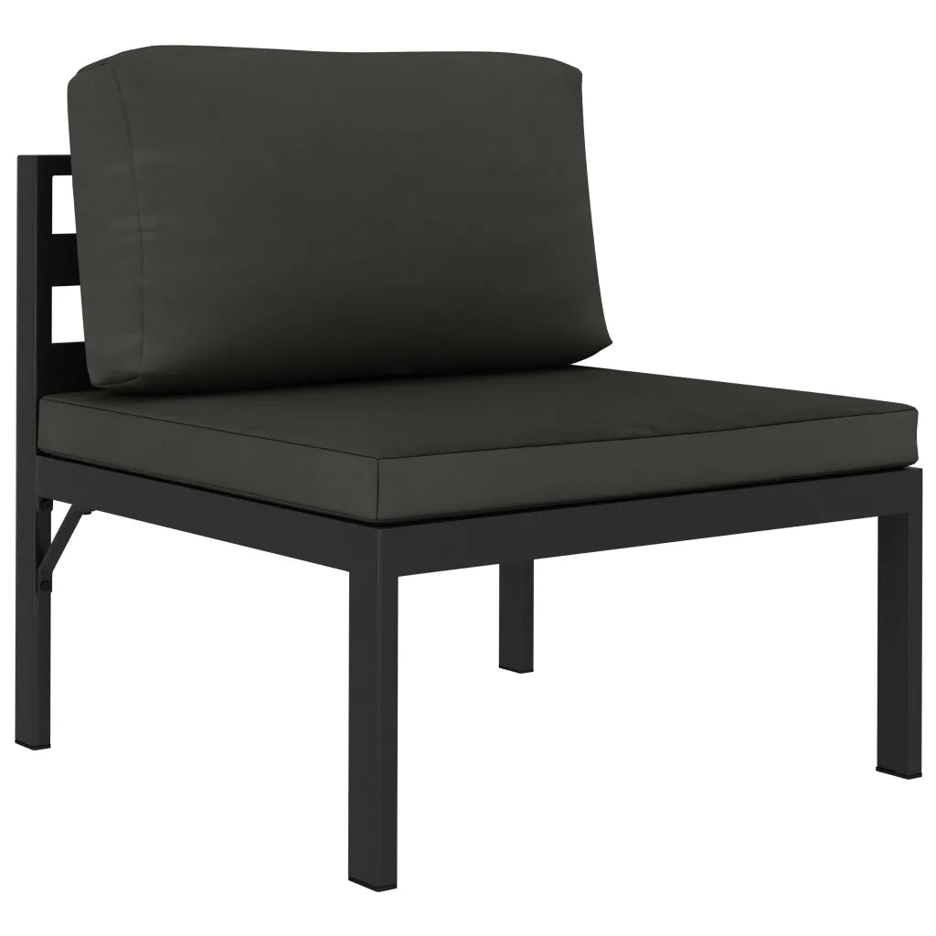 Set Divani da Giardino 5 pz con Cuscini in Alluminio Antracite 49232